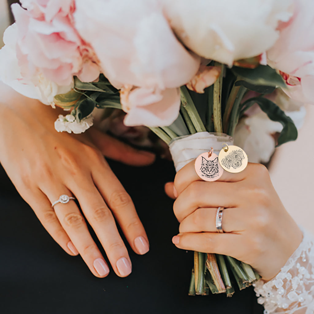 Wedding Bouquet Charm with Pet's Face