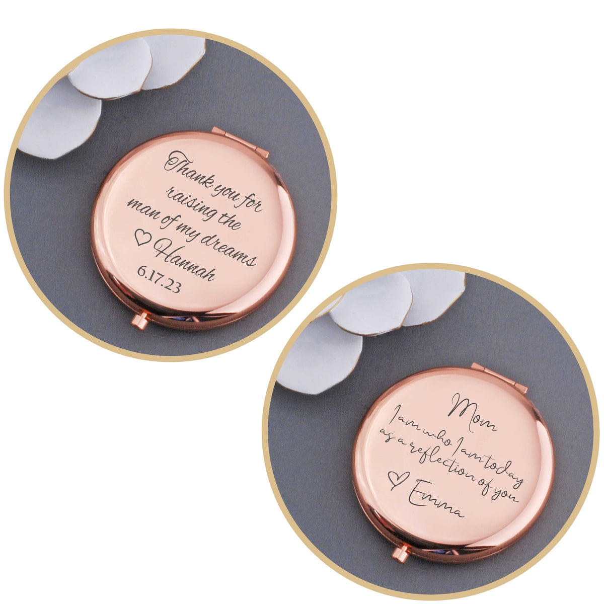 Compact Mirror Set for Mother of the Bride, Mother of the Groom