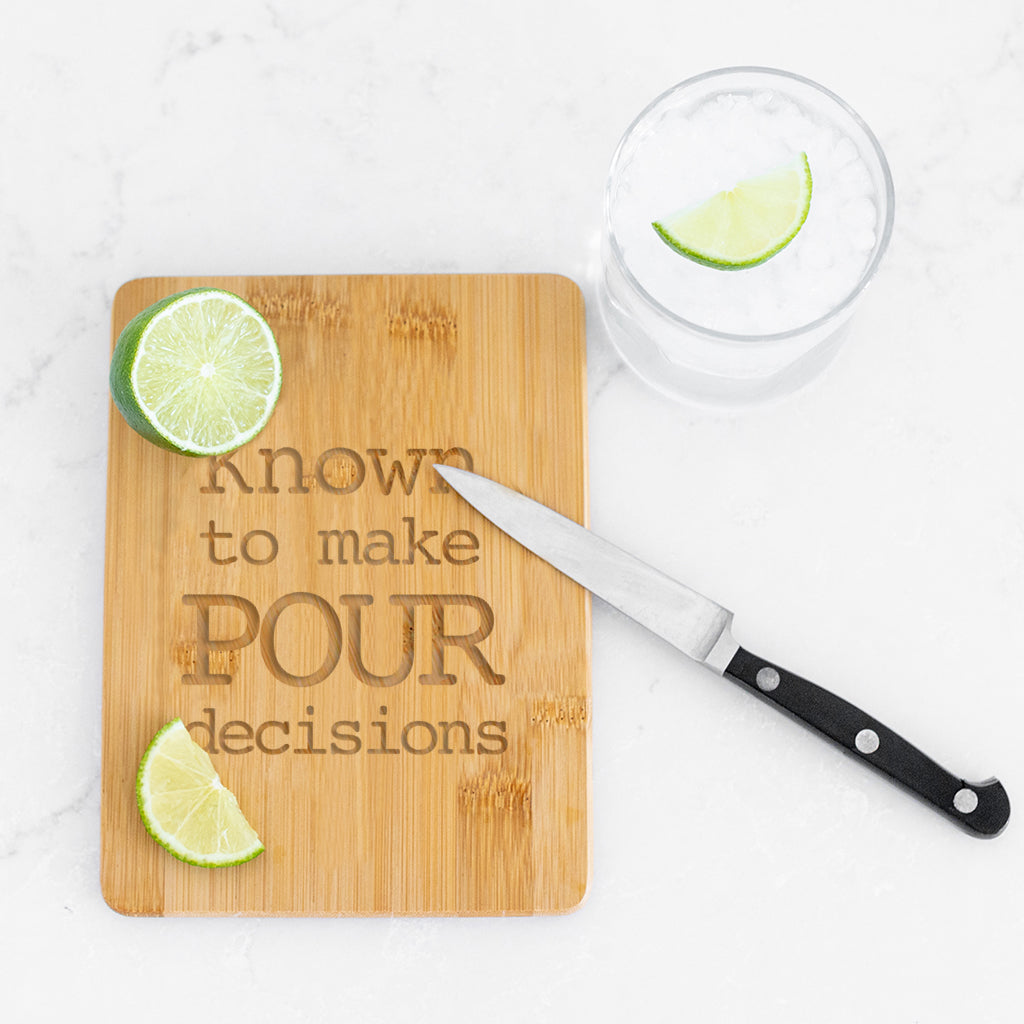 Pour Decisions - Bamboo Bar Board - 6 x 8 inches