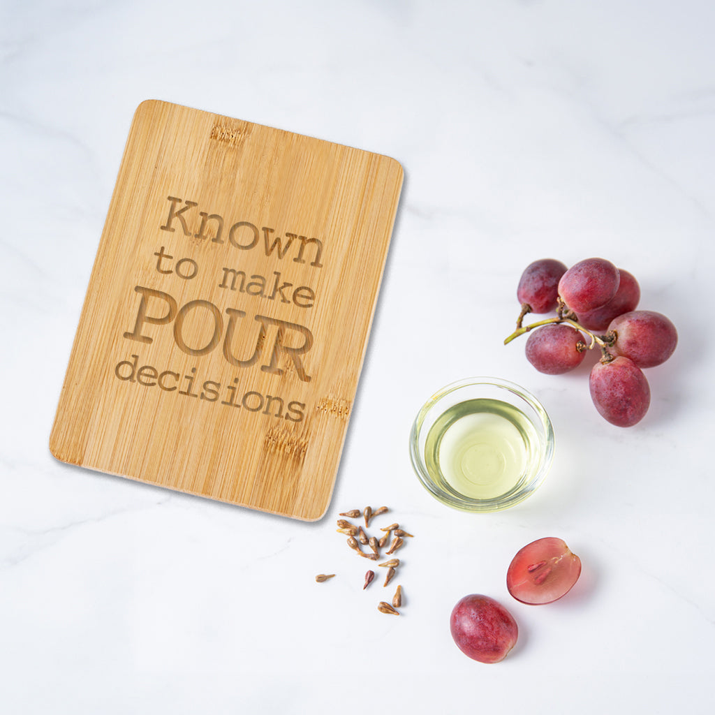 Pour Decisions - Bamboo Bar Board - 6 x 8 inches