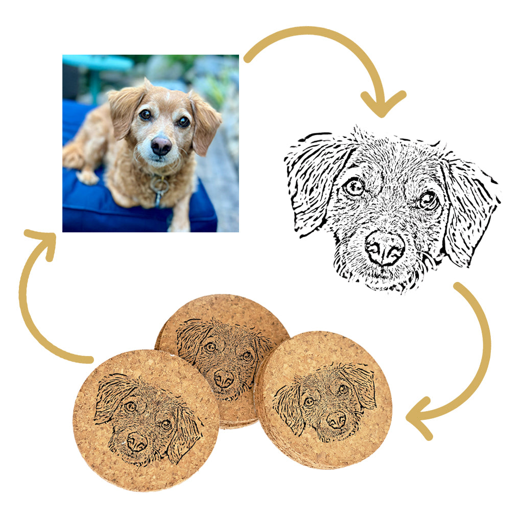Pet Coasters - Engraved with Pet Photo