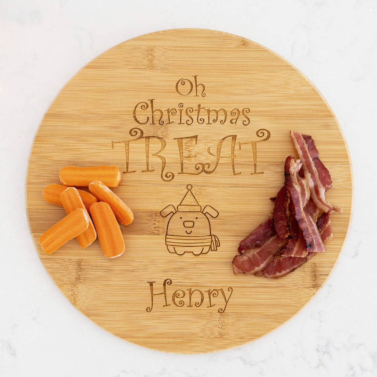 Oh Christmas Treat - PERSONALIZED Pet&#39;s Barkuterie Board - Bamboo