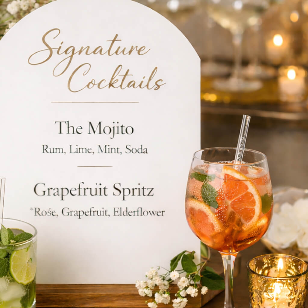 Wedding Favor Glass Straws Sip Sip Hooray