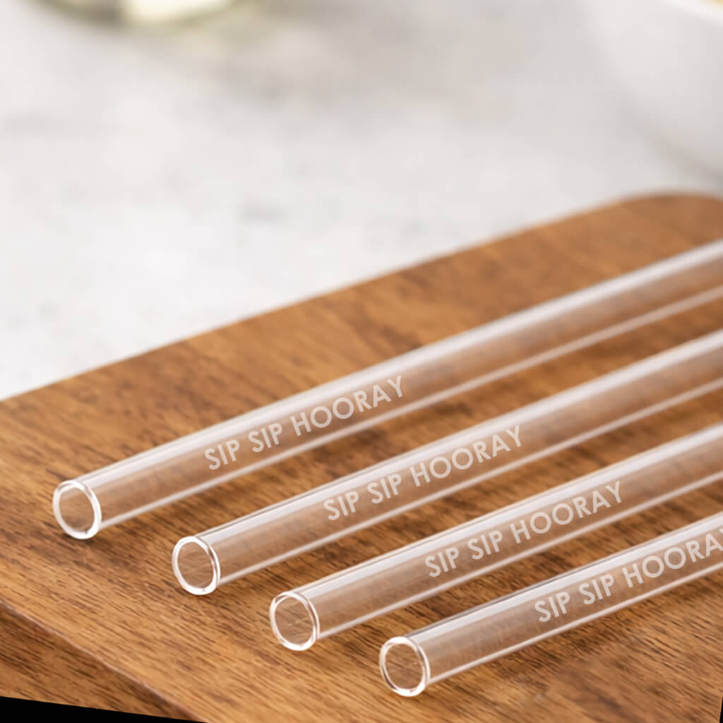 Wedding Favor Glass Straws Sip Sip Hooray