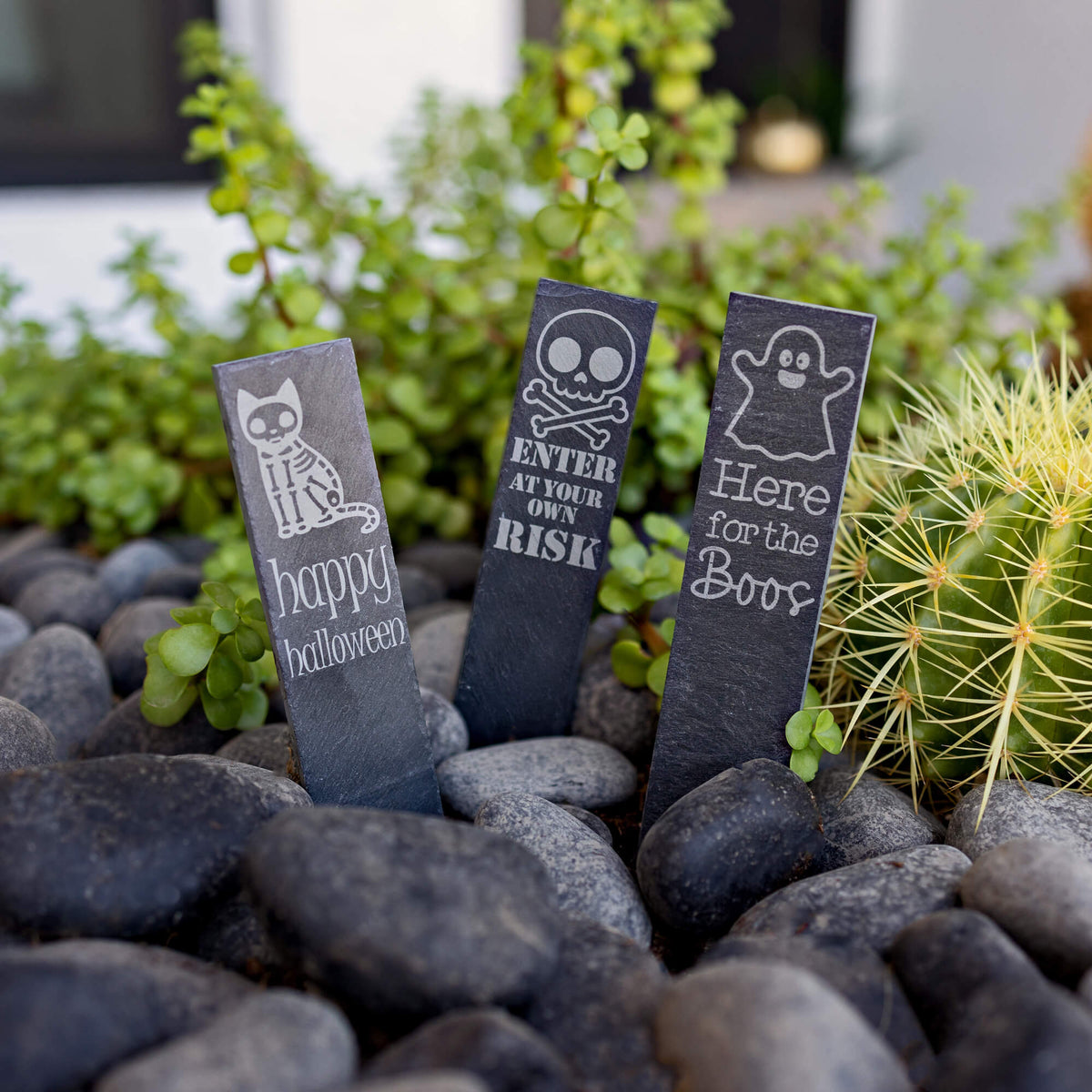 Halloween Slate Garden Markers - Set of 3