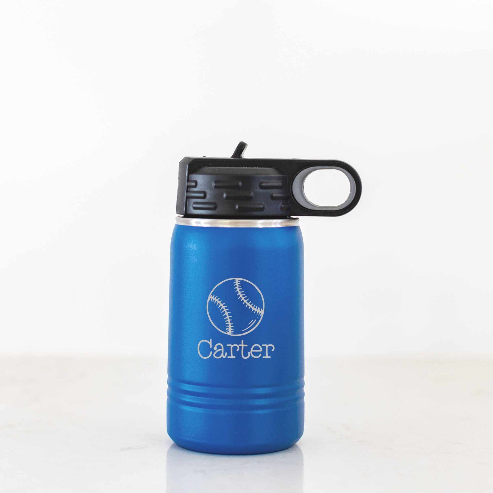 12 oz Kid's Sports Water Bottle with Name and Ball