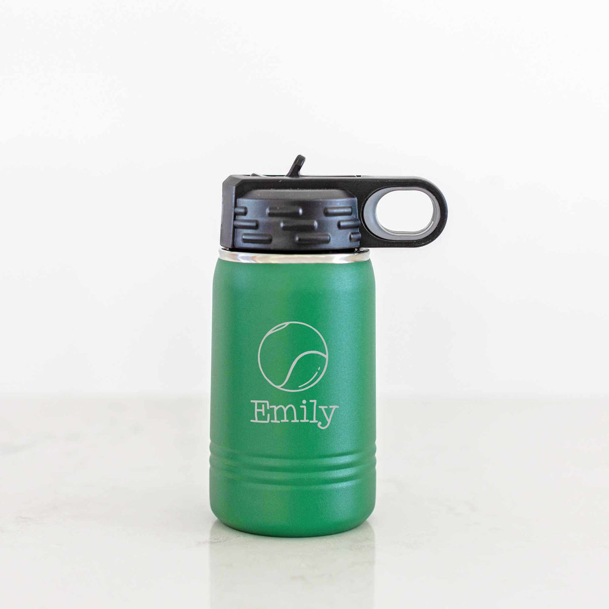 12 oz Kid's Sports Water Bottle with Name and Ball