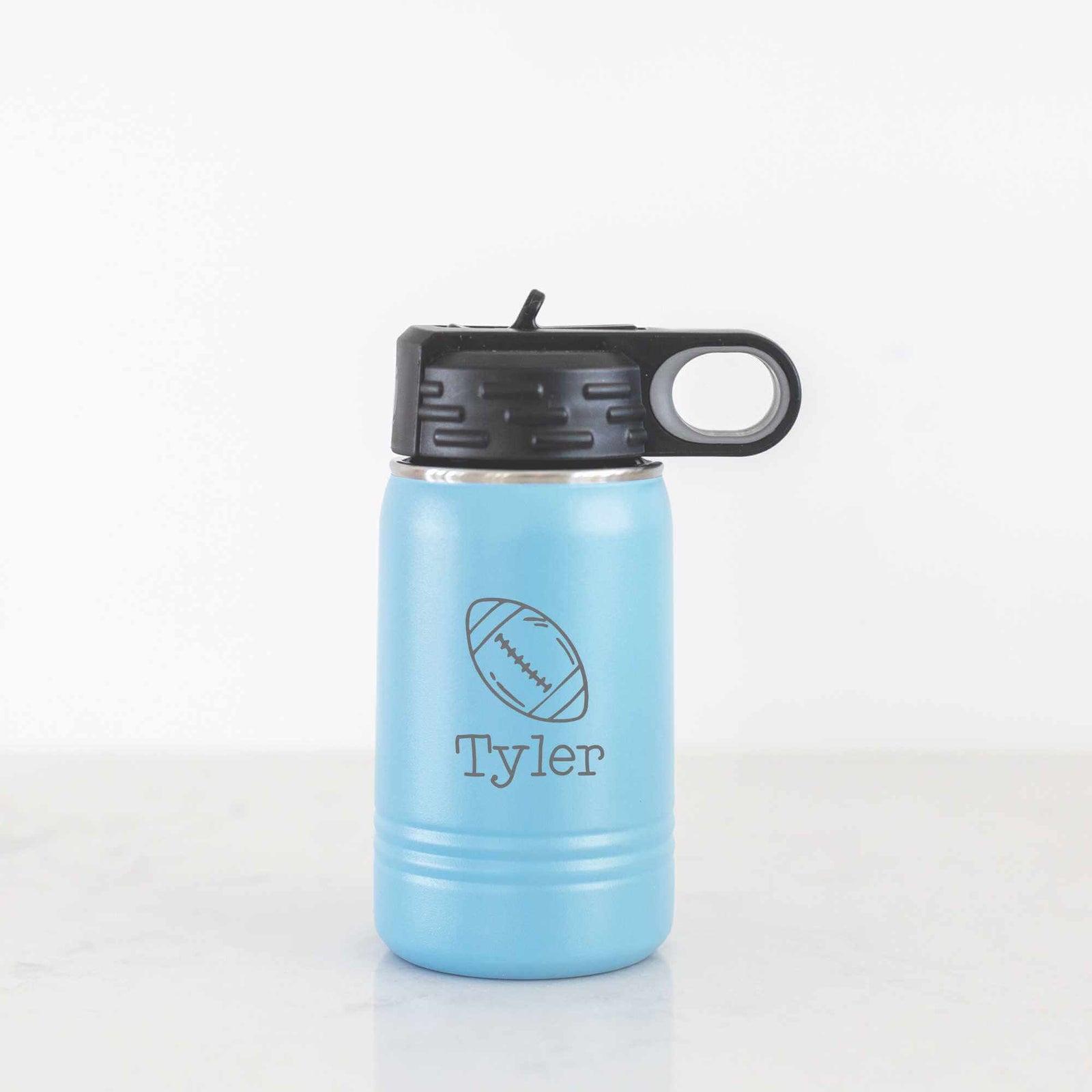 12 oz Kid's Sports Water Bottle with Name and Ball