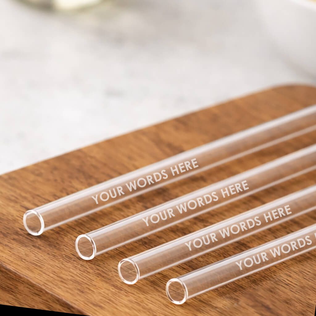 Glass Straws - Custom Engraving 6-Pack
