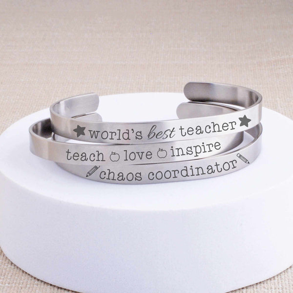 Teach Love Inspire Cuff Bracelet – 10th Floor Treasures