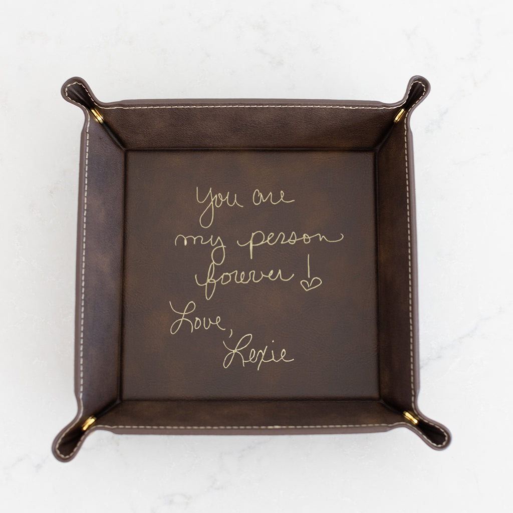 Husband Gift - Valet Tray Engraved with Handwriting