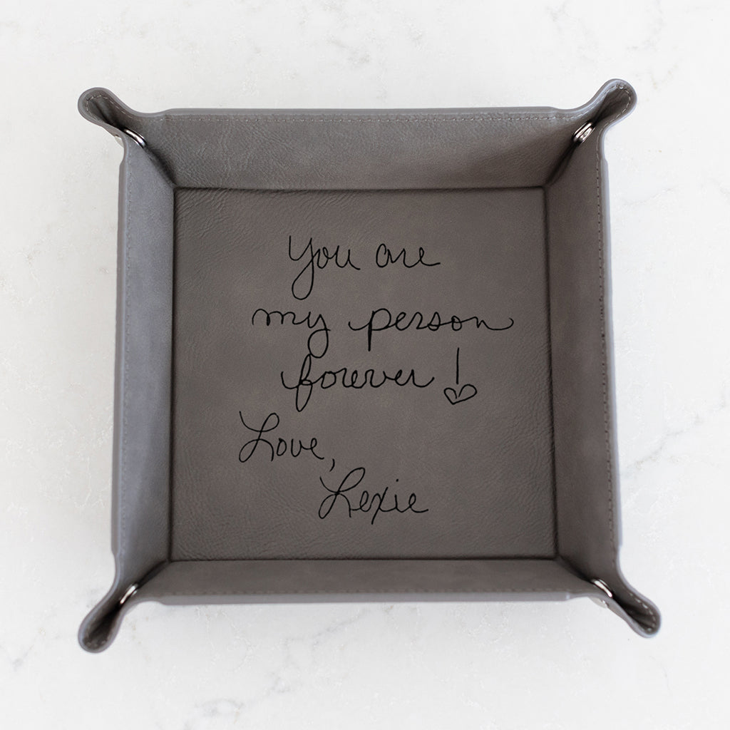 Husband Gift - Valet Tray Engraved with Handwriting
