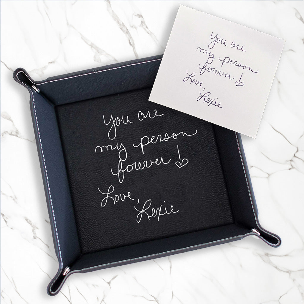 Husband Gift - Valet Tray Engraved with Handwriting