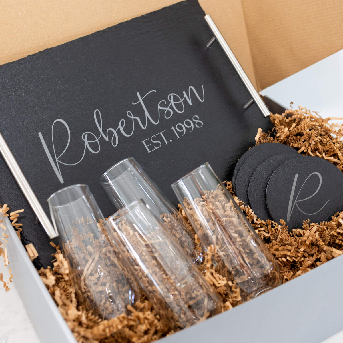 Est. Year + Name Wine & Cheese Set - 9pc Gift Set