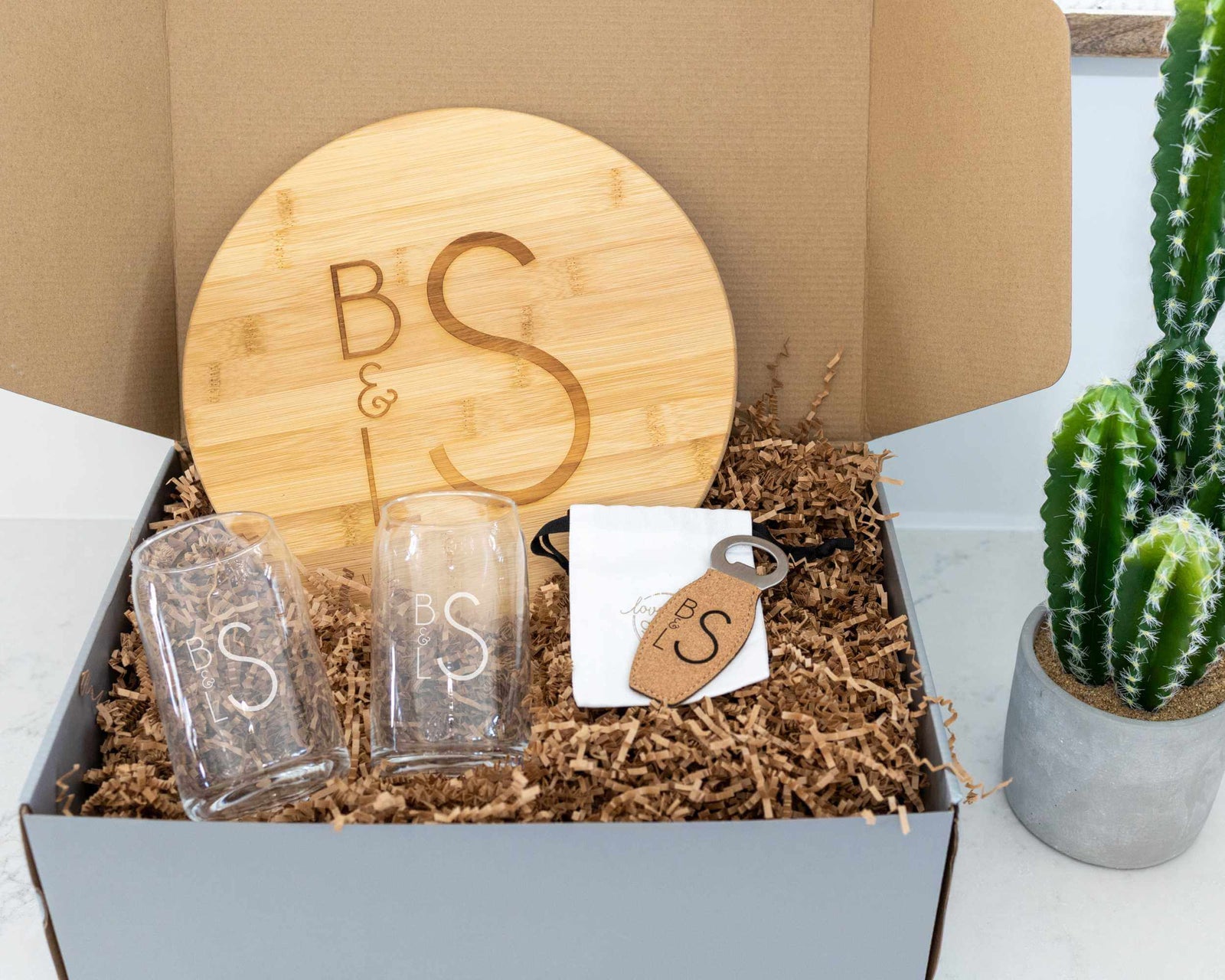 Couple's Monogrammed Bar Set - 4pc Gift Set