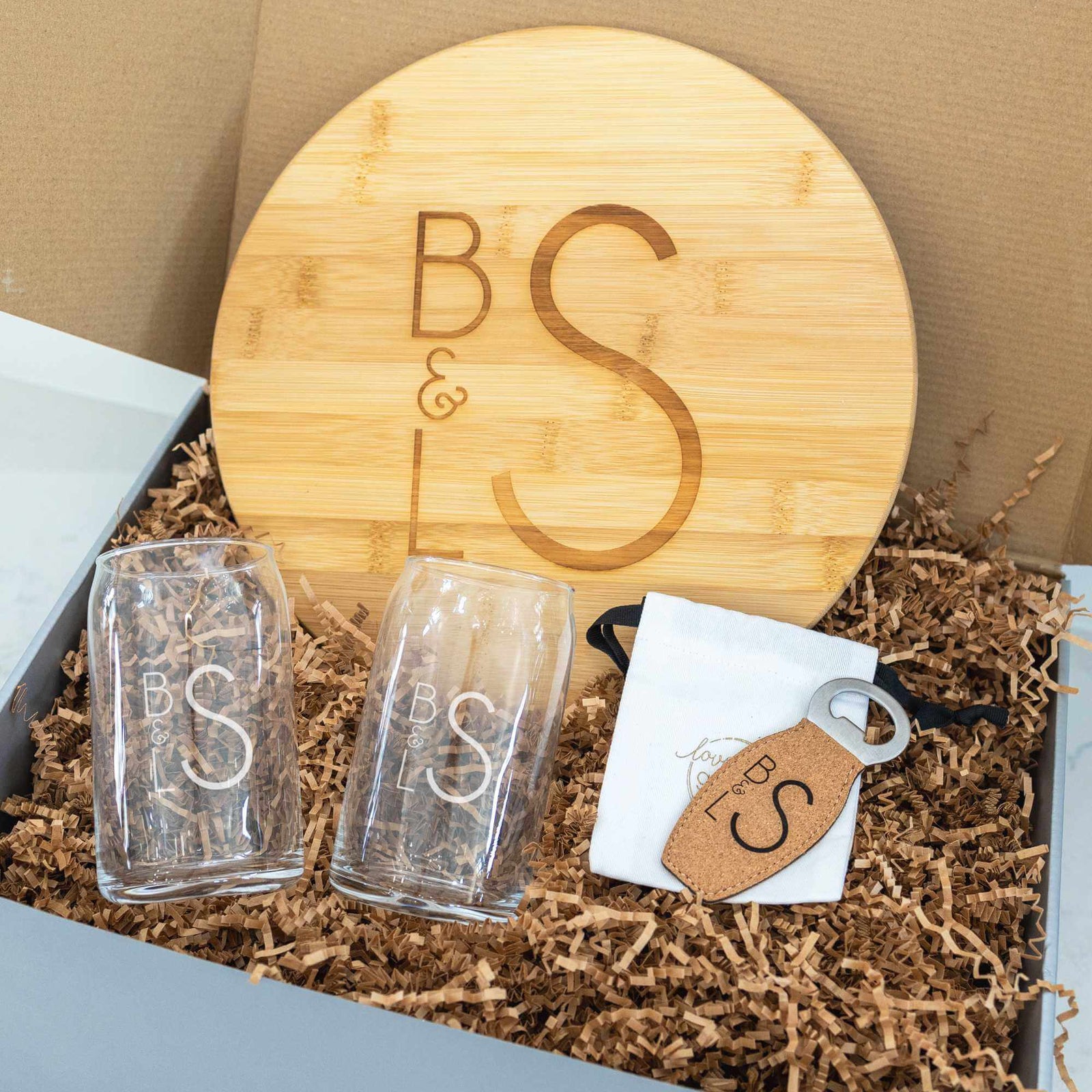 Couple's Monogrammed Bar Set - 4pc Gift Set