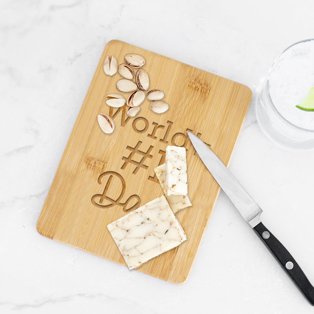 #1 Dad - Bamboo Bar Board - 6 x 8 inches