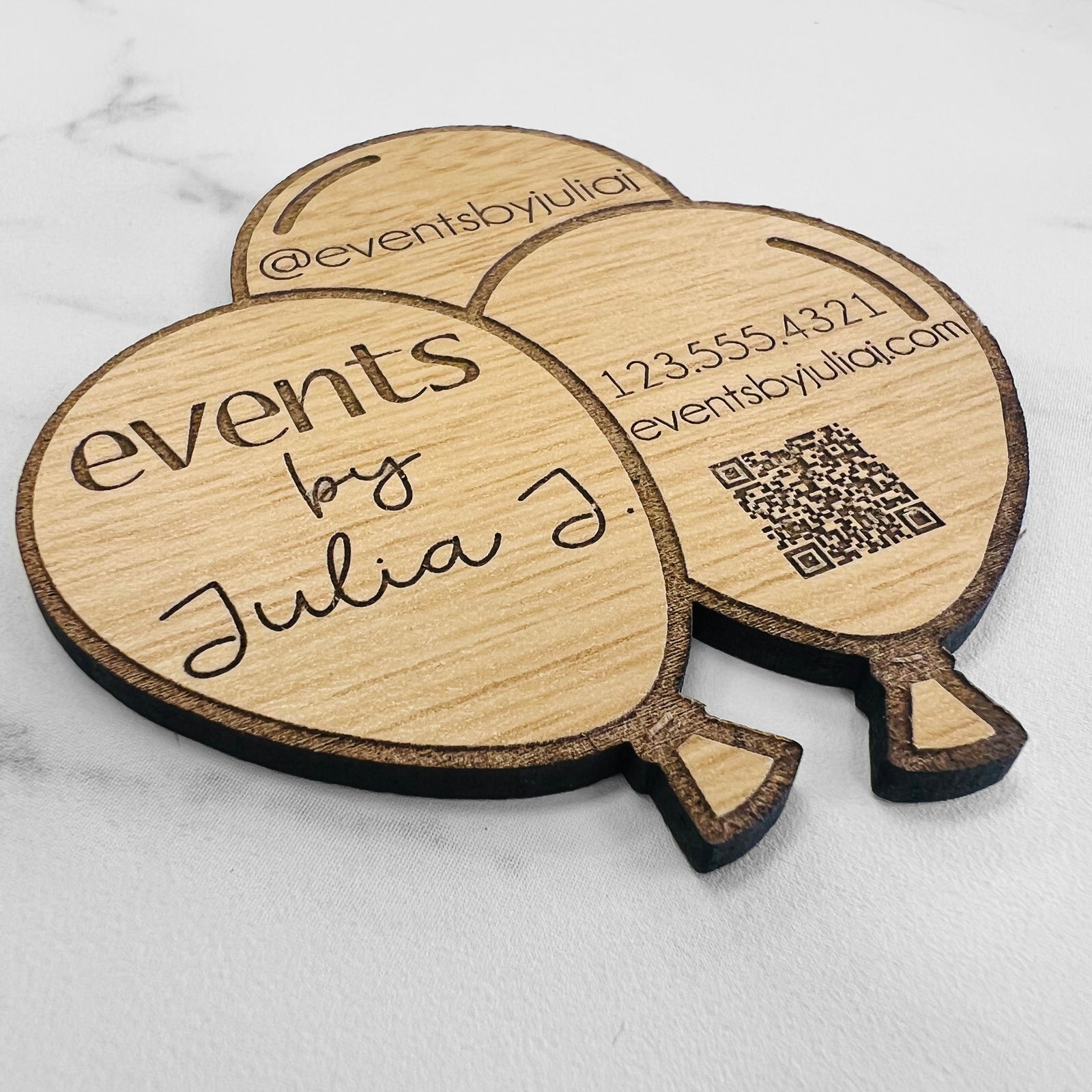 Wood Business Cards - Balloons
