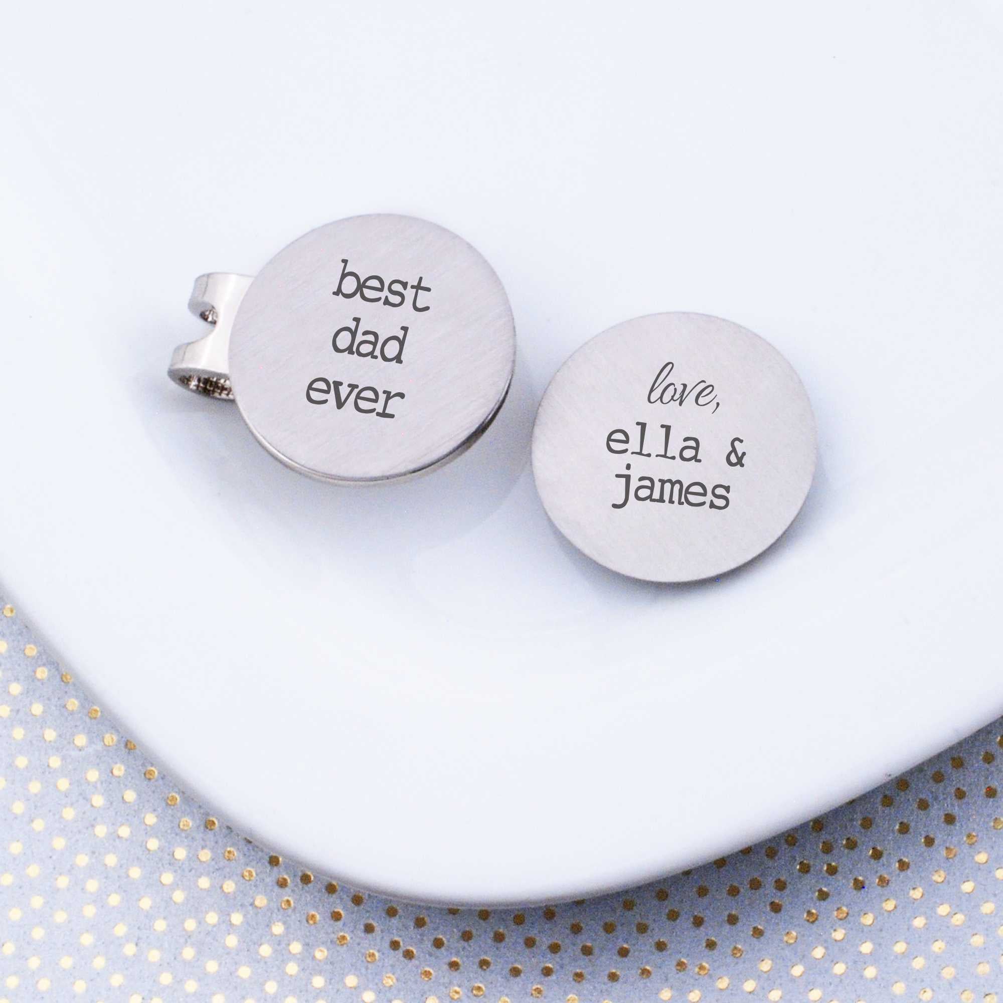 Golf Ball Marker Set - Best Dad Ever with Kids Names