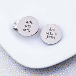 Golf Ball Marker Set - Best Dad Ever with Kids Names