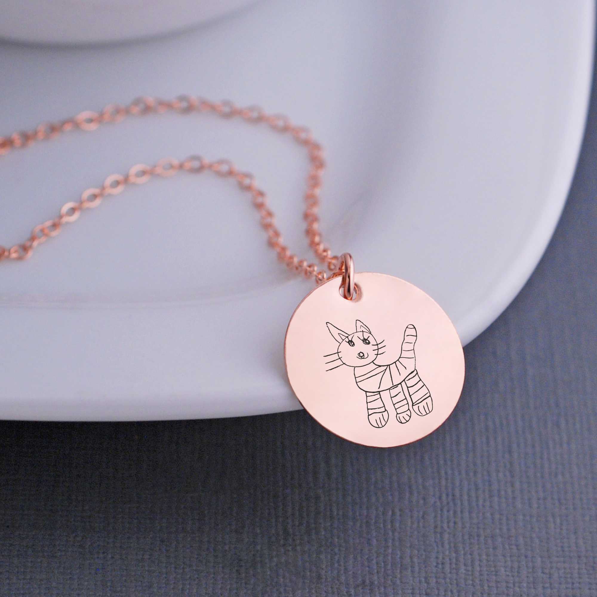 Child's Artwork 3/4 inch Necklace – Necklace – georgie designs personalized jewelry