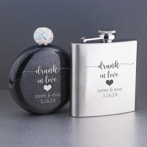 Drunk in Love - Flask Set for Couple