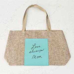 Burlap Tote Bag Personalized with Your Own Handwriting