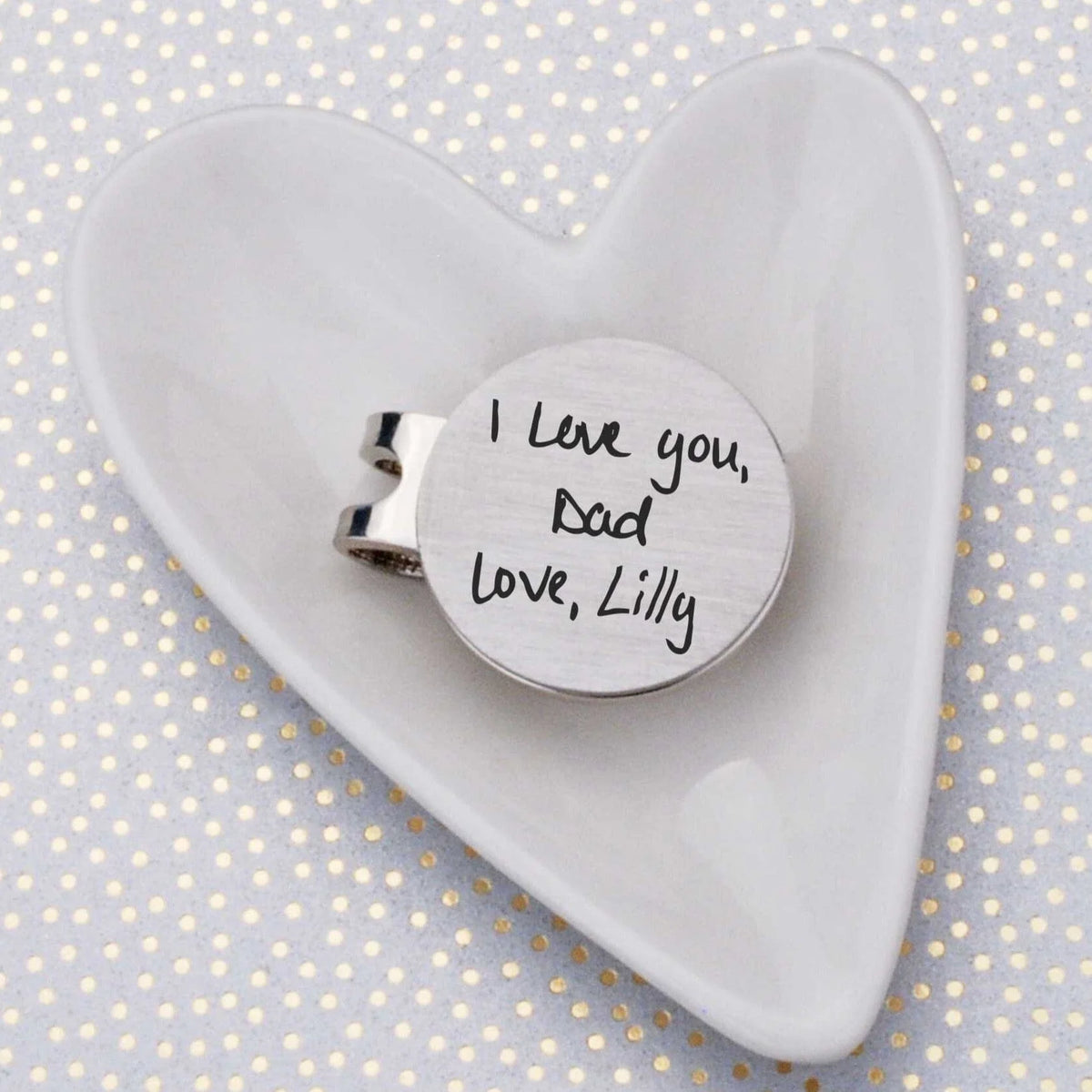 Golf Ball Marker Engraved with Your Handwriting