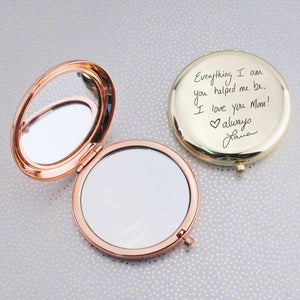 Compact Mirror Engraved with Your Own Handwriting