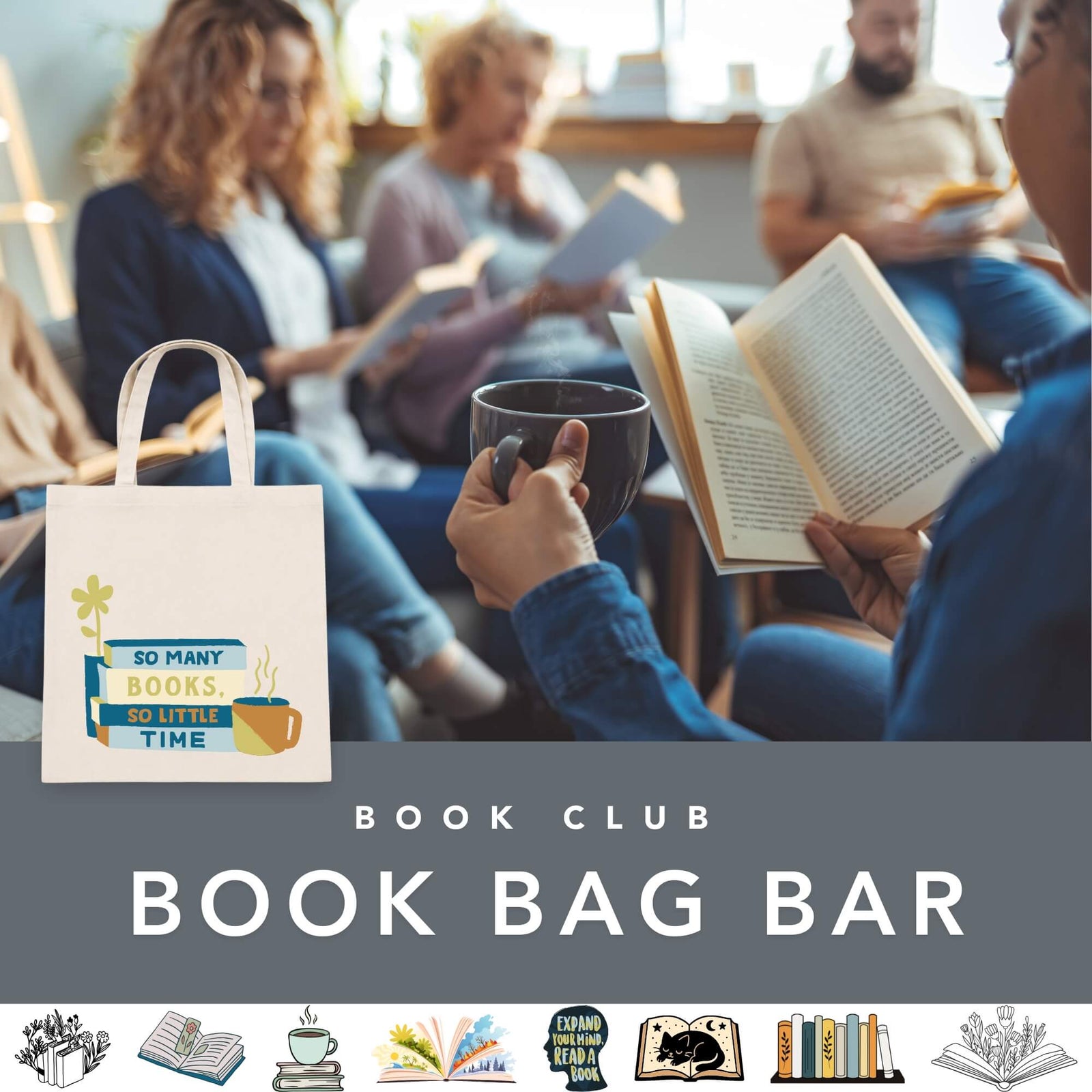 Book Club Design-Your-Own Book Bag Bar