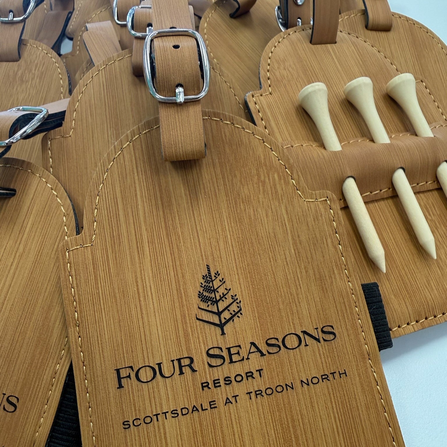 Laser engraved golf tee holder
