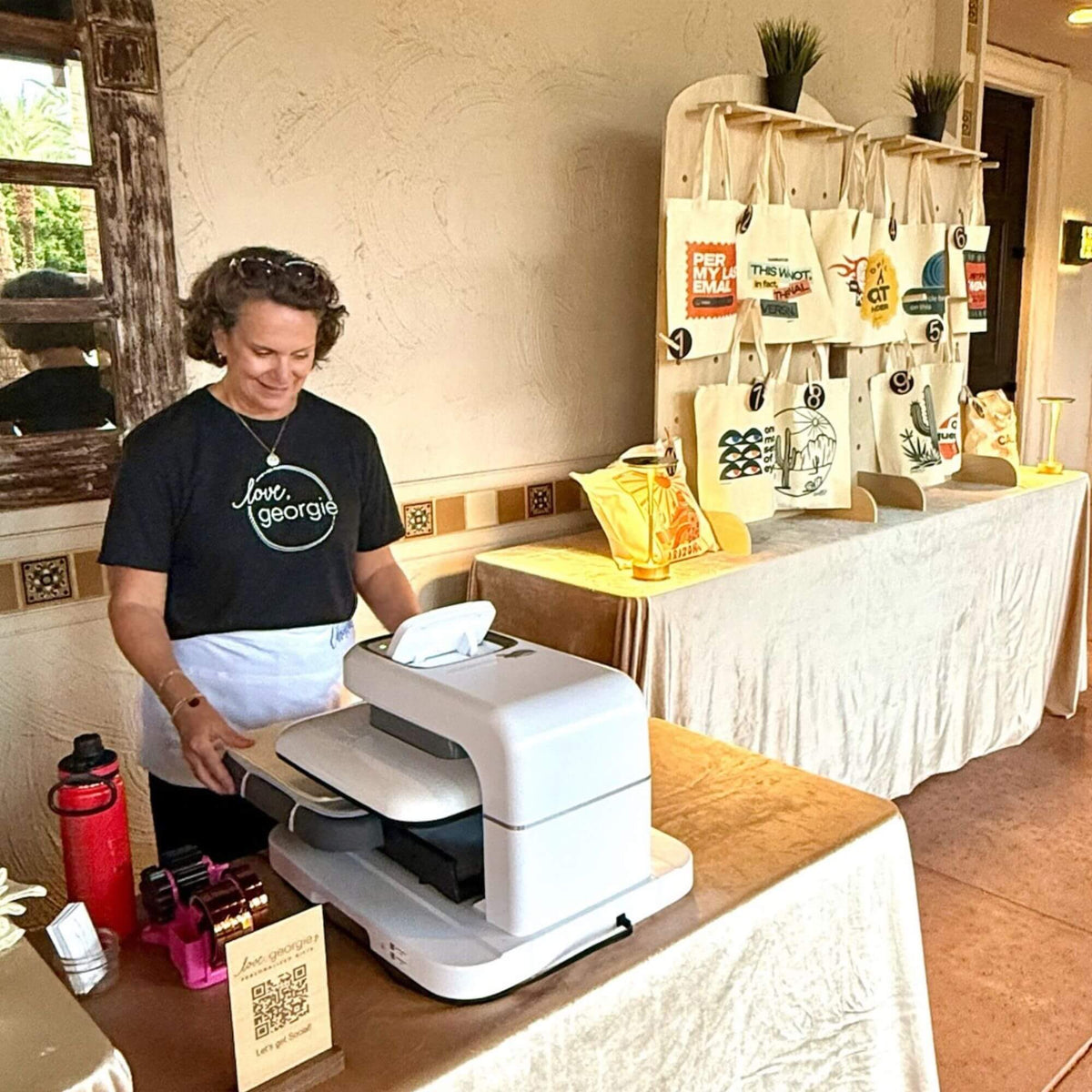 Design-Your-Own Tote Bag Bar in The Lab