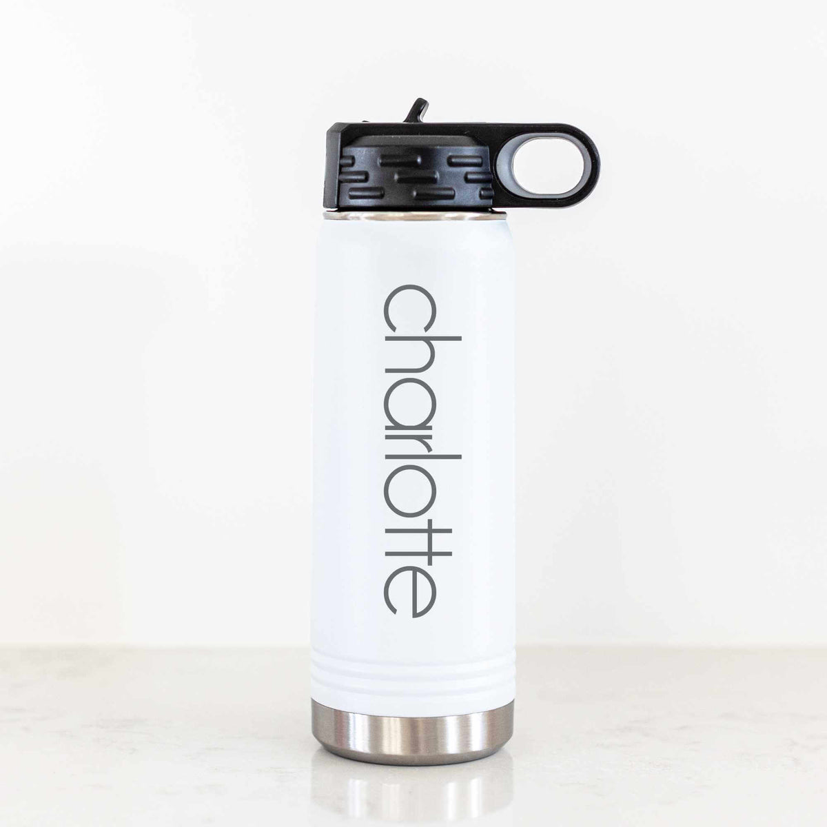 Personalized Steel Water Bottle with Name - 20 oz