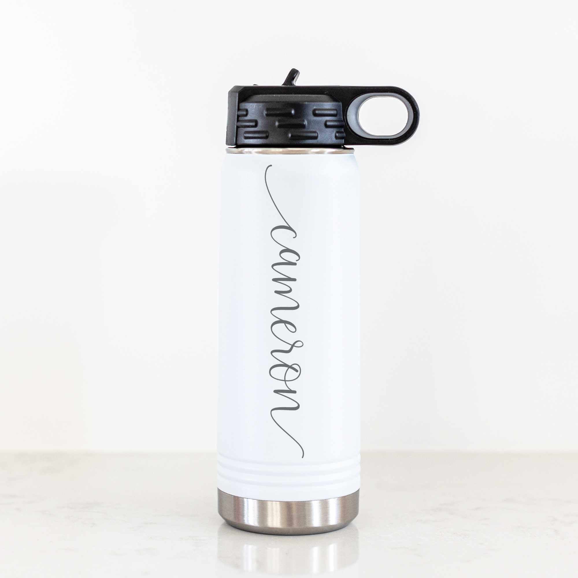 Personalized Steel Water Bottle with Name - 20 oz