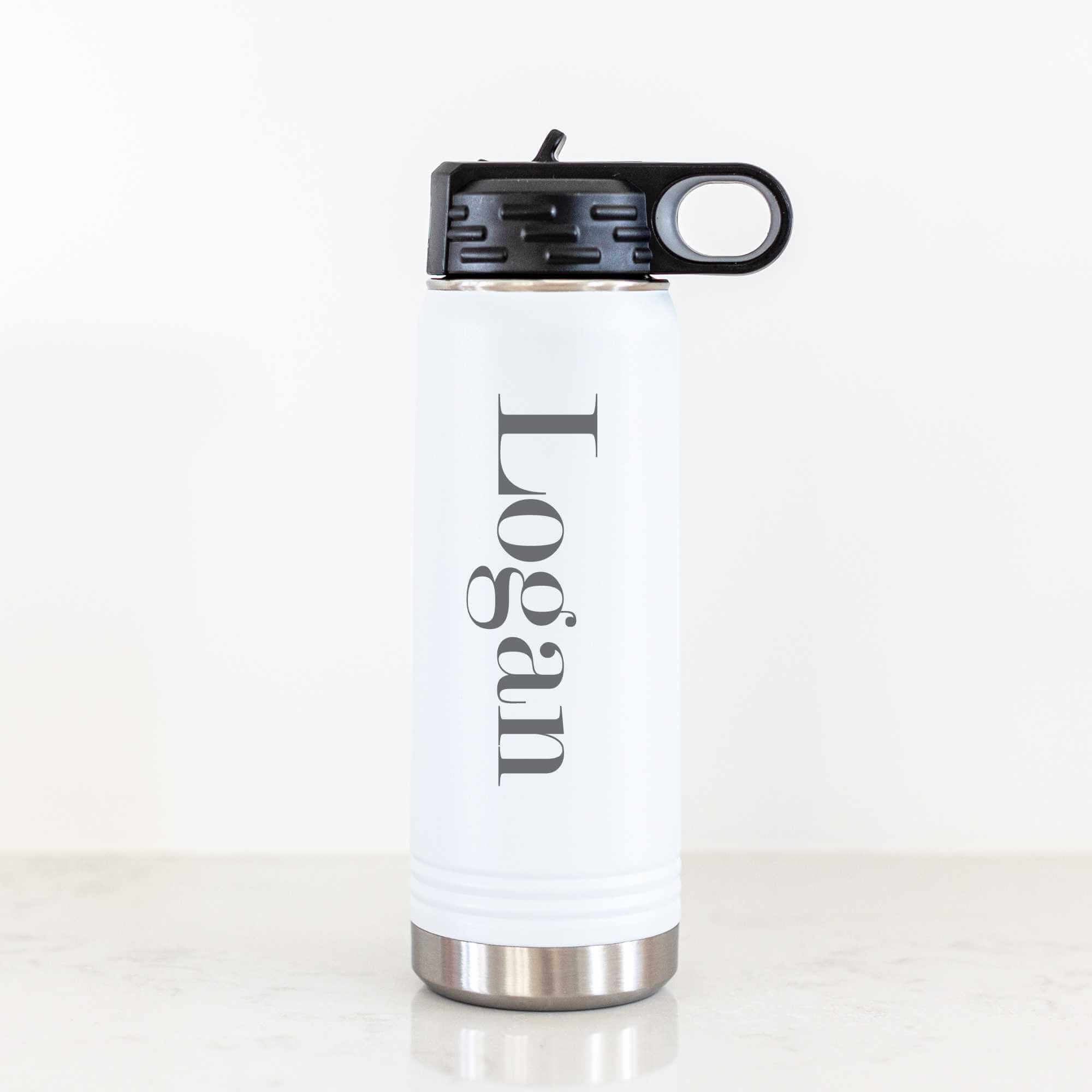 Personalized Steel Water Bottle with Name - 20 oz