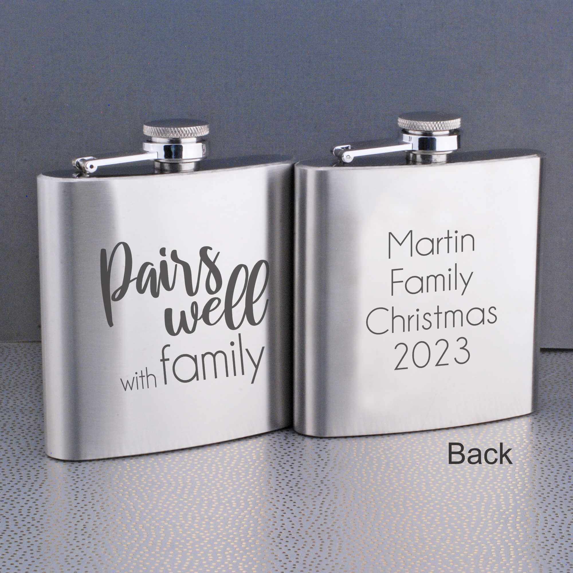 Steel Flask - Pairs Well with Family