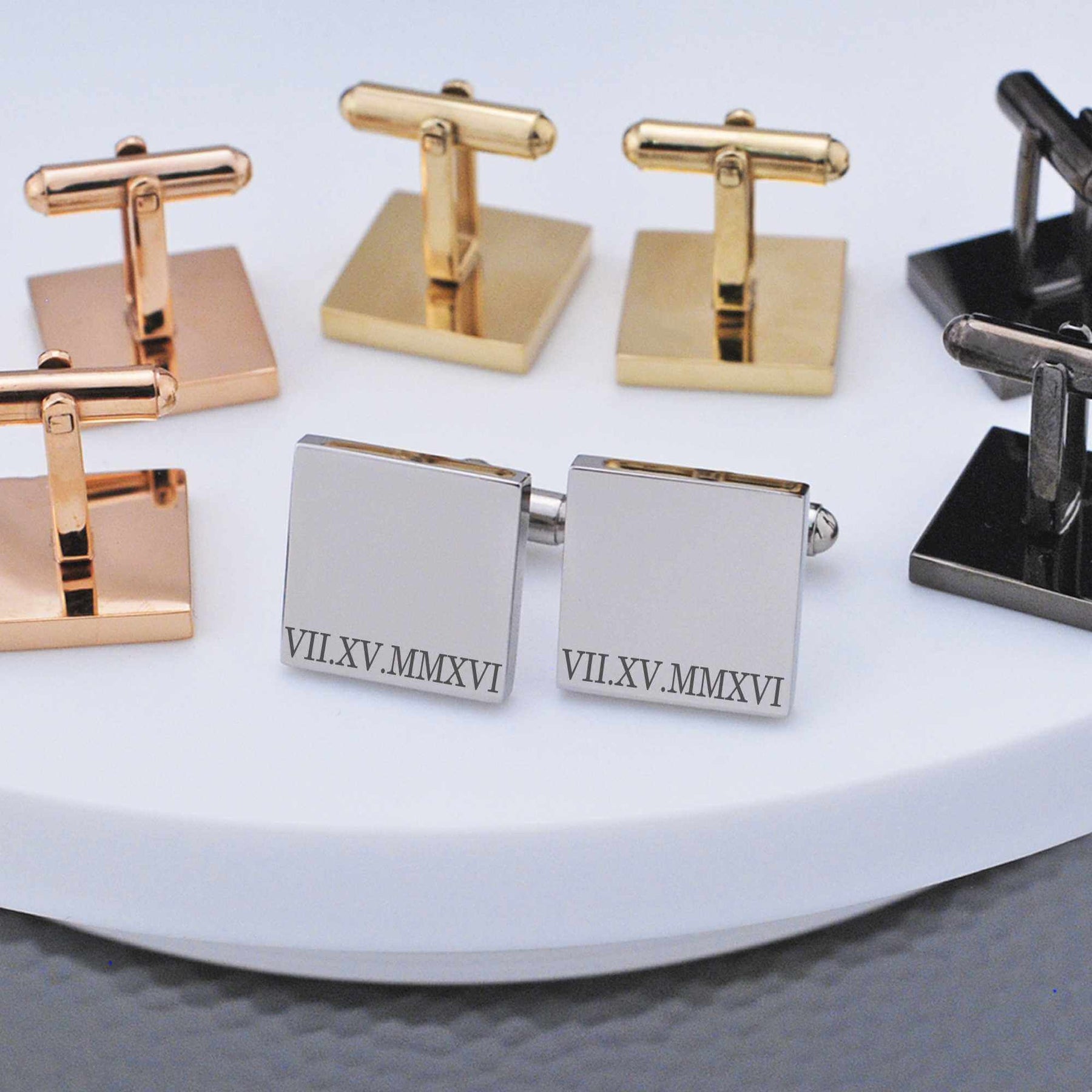 Roman Numeral Cufflinks – Personalized Gift for Men - Love, Georgie