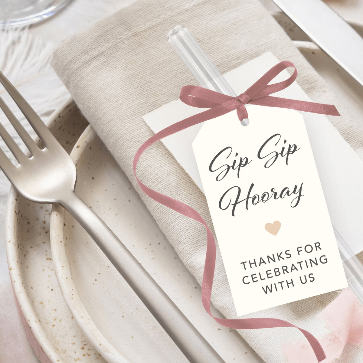 Custom Engraved Wedding Favor Glass Straws