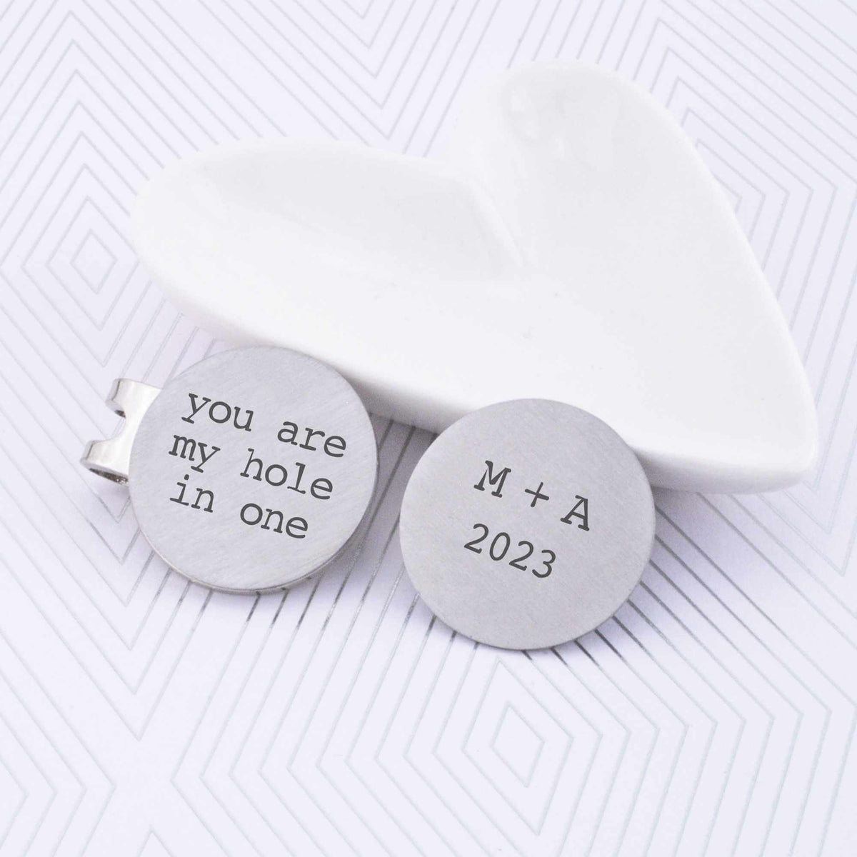 Golf Ball Marker Set - You are My Hole In One + Personalized Initials