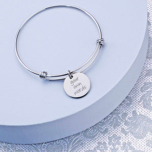 Adjustable Bangle Bracelet Engraved with Your Own Words