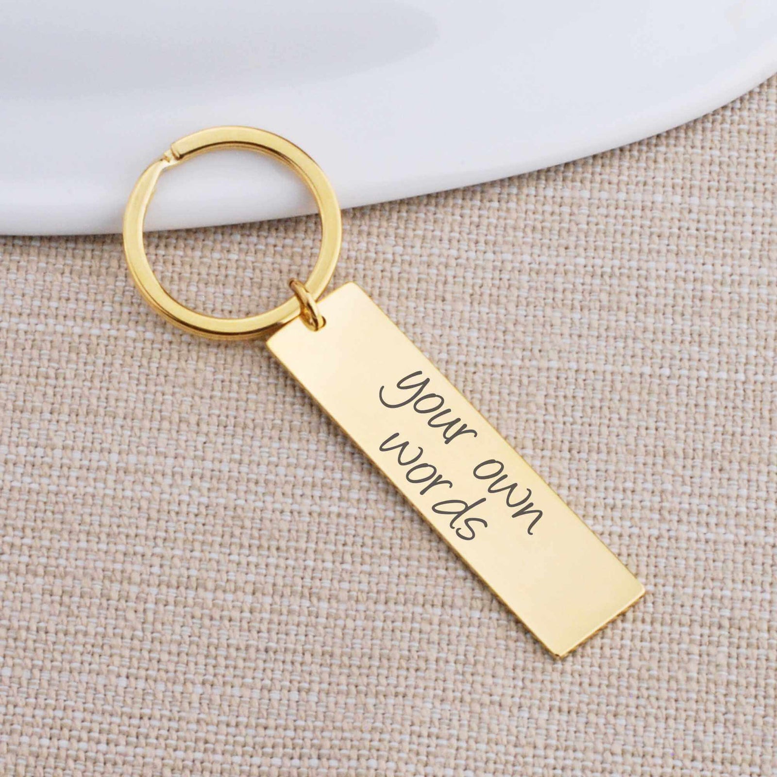 Bar Keychain Engraved with Your Own Words