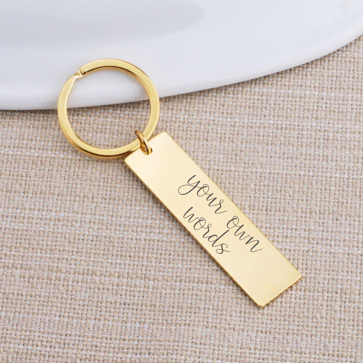 Bar Keychain Engraved with Your Own Words