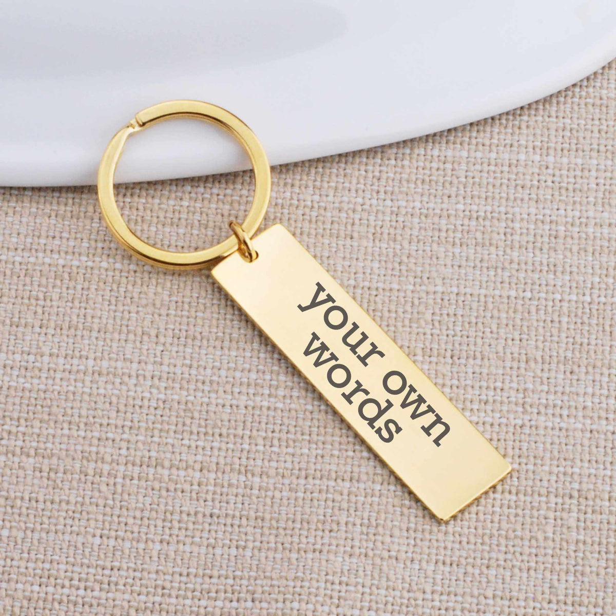 Bar Keychain Engraved with Your Own Words