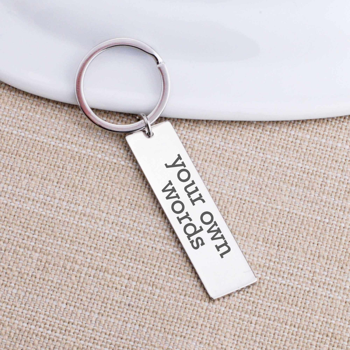 Bar Keychain Engraved with Your Own Words