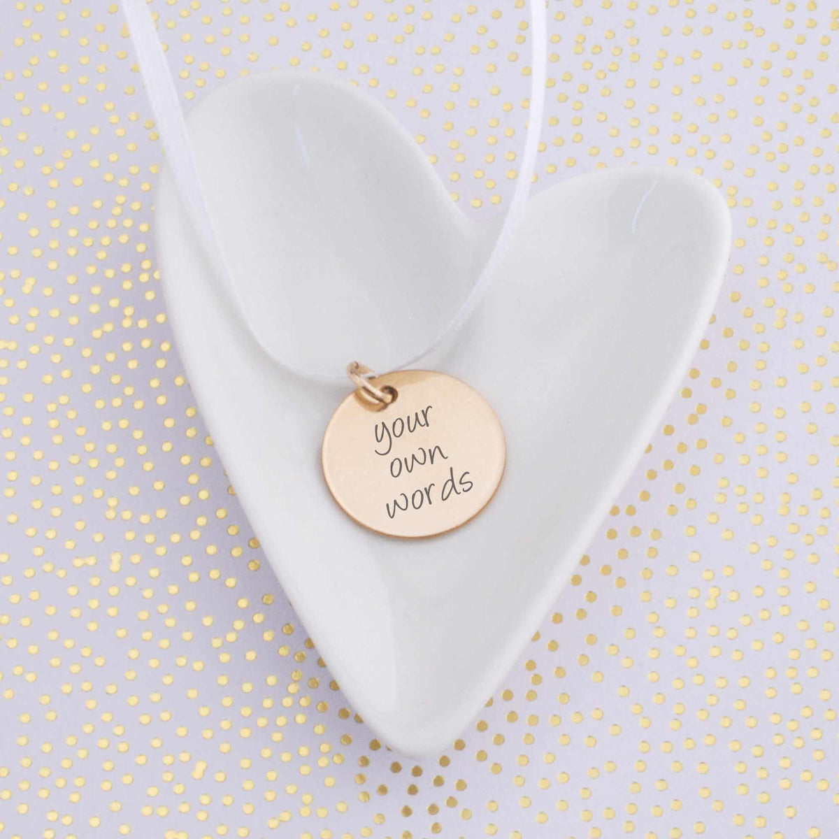 Memorial Wedding Bouquet Charm Engraved with Your Own Words