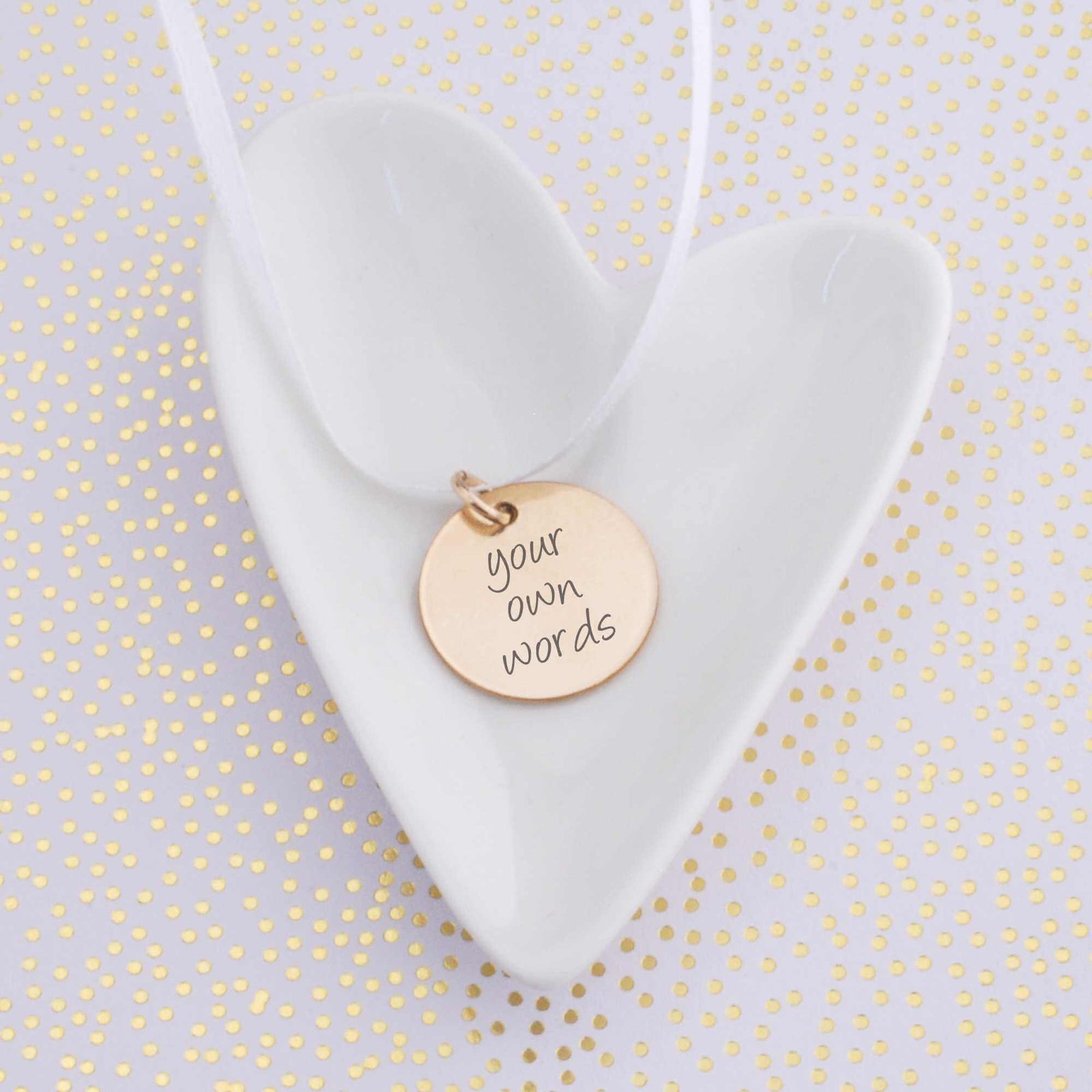 Memorial Wedding Bouquet Charm Engraved with Your Own Words