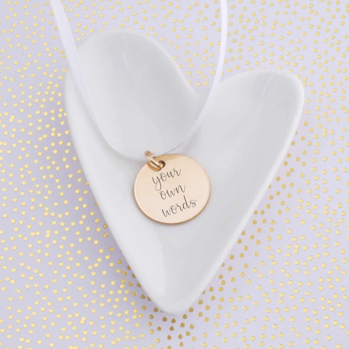 Memorial Wedding Bouquet Charm Engraved with Your Own Words