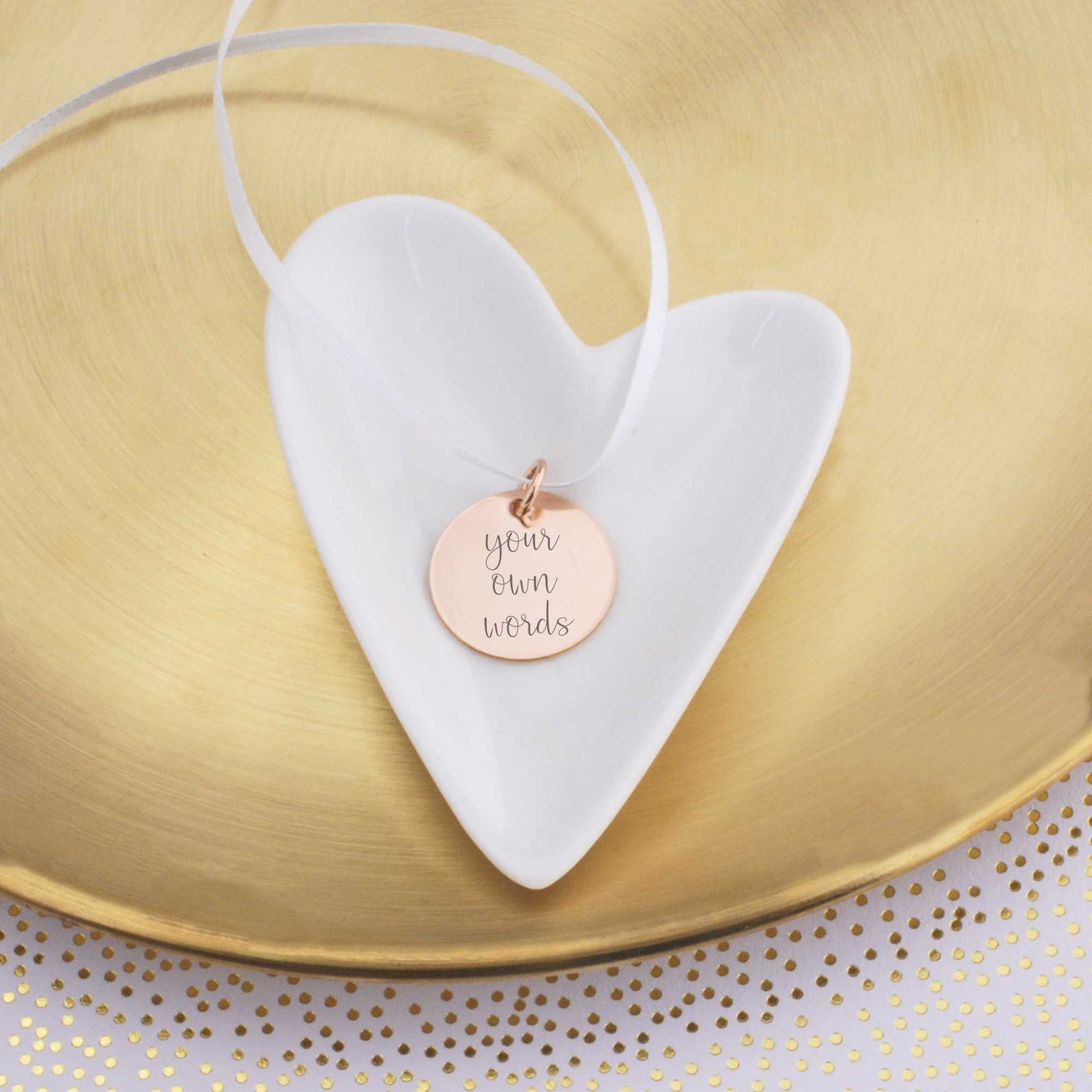 Memorial Wedding Bouquet Charm Engraved with Your Own Words