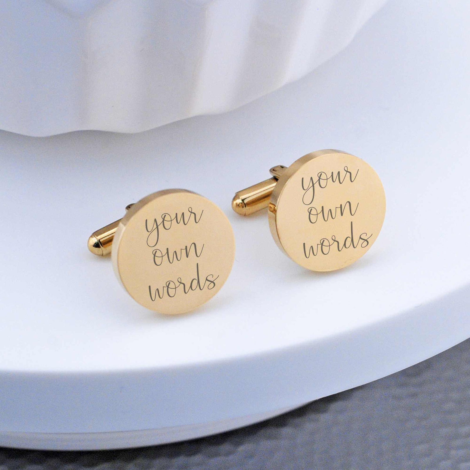 Cufflinks Engraved with Your Own Words