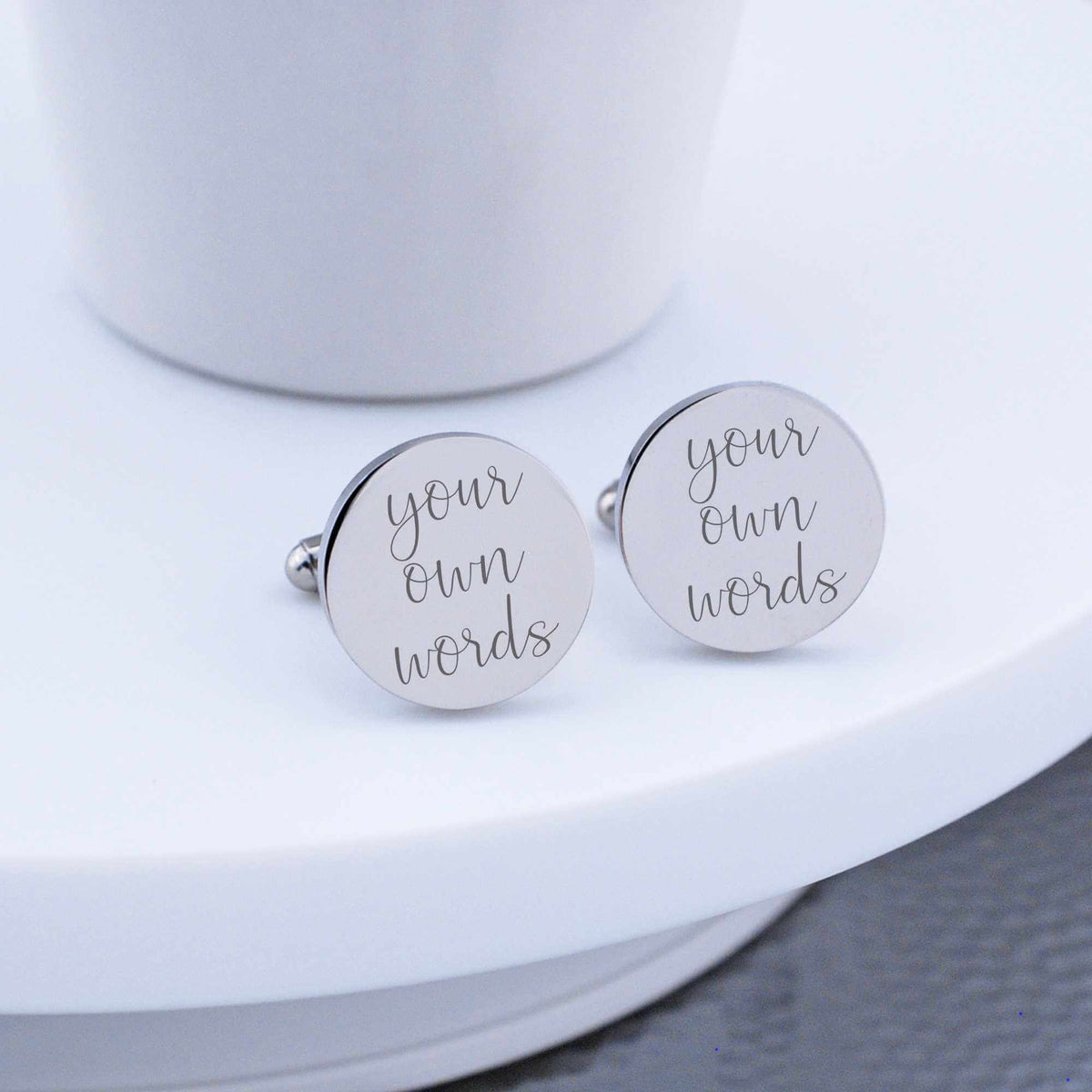 Cufflinks Engraved with Your Own Words